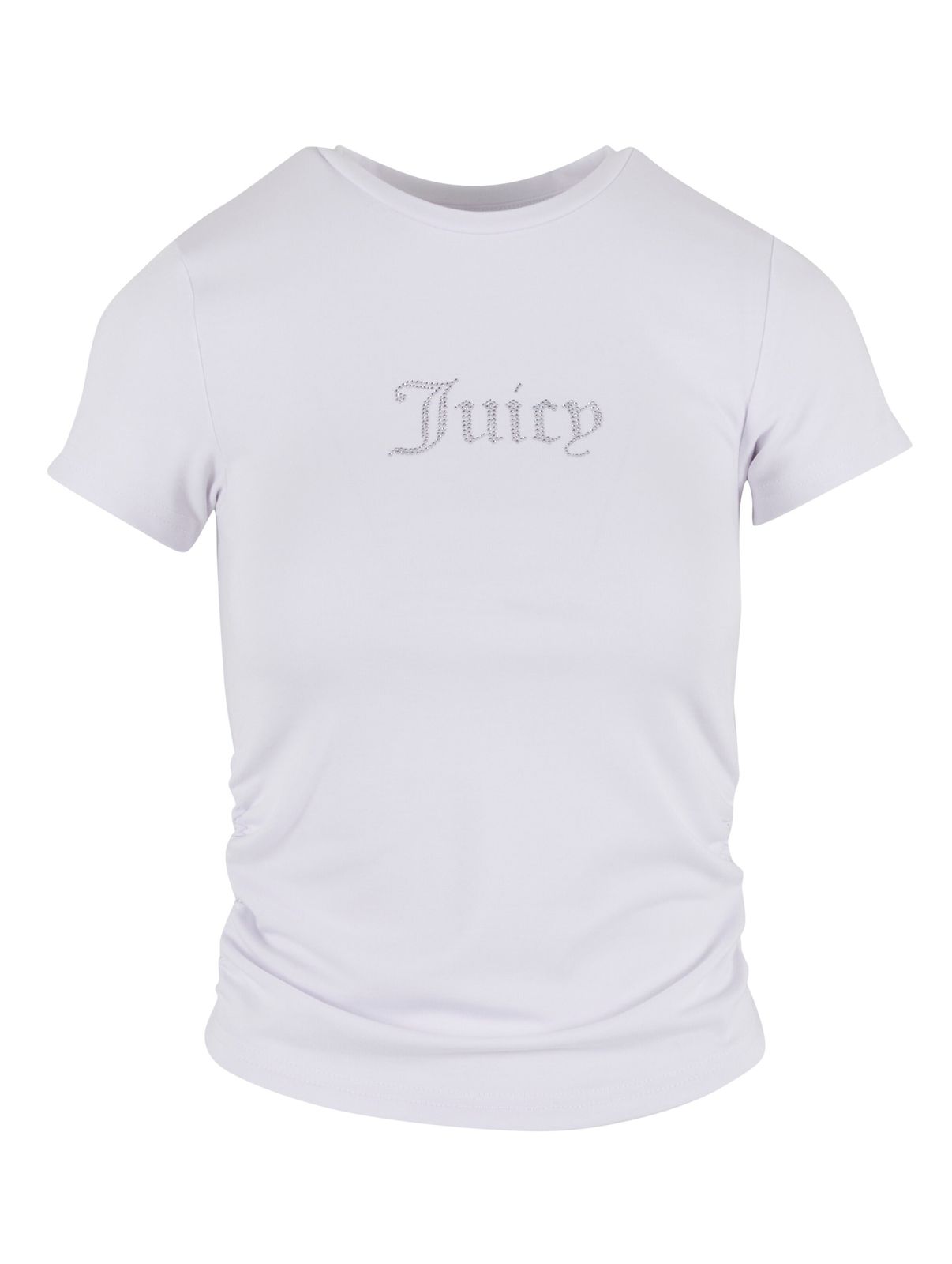 Juicy Couture T-shirt attillate a maniche corte con balze e pois, bianche