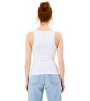 Juicy Couture Racer-Vest für Damen mit dünnen Trägern und zwei Strassstein Logos Weiß