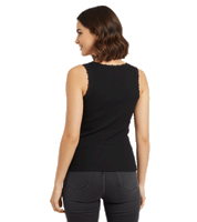 Juicy Couture Hibiscus Crystal Frauen Vest mit Spitzenbesatz und Strasssteinen schwarz