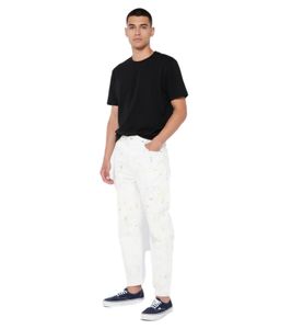 John Elliott Sendai Baggy Jeans für Herren Premium Streetwear Lockerer Schnitt und Künstlerischer Pollock-Finish Weiß