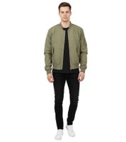 Chaqueta de entretiempo John Elliott para hombre en popelina de algodón verde oliva con ribete