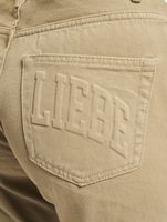 KEINE LIEBE Damen Loose-Fit Jeans Baumwoll-Hose Denim-Hose Beige/Grau