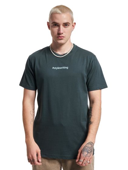 Stylewriting Logo T-Shirt Dunkelgrün/Aqua