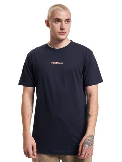 Camiseta Graffporn de Stylewriting en azul marino oscuro/albaricoque