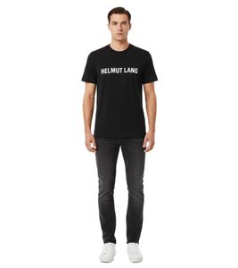 Helmut Lang Core Herren T-Shirt aus 100% Baumwolle Logo Tee für Streetwear & Casual Looks Schwarz