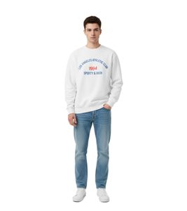 Sporty & Rich La Athletic Club Crewneck Sweatshirt für Herren Sportswear mit klassischem College-Design Weiß/Rot/Blau 