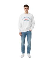 Sweat-shirt ras du cou Sporty & Rich La Athletic Club pour homme - Style sportswear et design universitaire classique - Blanc/Rouge/Bleu