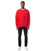 Adsum Premium Core Herren Rundhals-Sweatshirt mit Logo-Stickerei aus 100% Baumwolle Streetwear rot