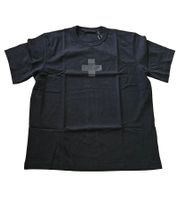 Helmut Lang Herren T-Shirt mit Kreuz Baumwollshirt Schwarz 