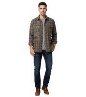 Han Kjobenhavn Army Herren Hemd Karohemd grau