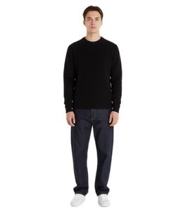 Sudadera Han Kjøbenhavn para hombre, cuello redondo clásico con efecto desgastado, estilo urbano, color negro