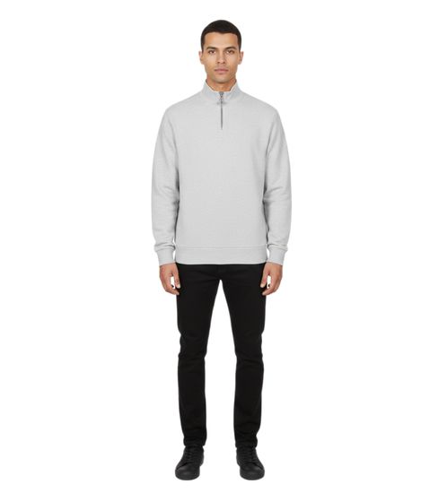 Han Kjøbenhavn Half-Zip Sweatshirt stylischer Premium Pullover mit Stehkragen Grau