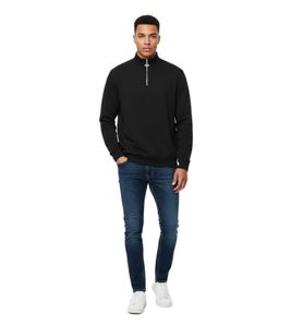 Sudadera Han Kjøbenhavn para hombre con media cremallera y corte moderno - Cómoda y elegante - Negra