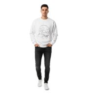 Han Kjøbenhavn Artwork Crew Sweatshirt für Herren Klassischer Rundhals-Pullover mit Artwork-Print Cremeweiß