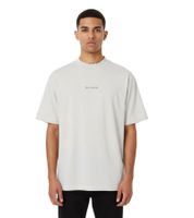 Han Kjøbenhavn Distressed Shirt Sleeve Logo T-Shirt Herren Designer-T-Shirt mit Distressed-Optik Grau Melange