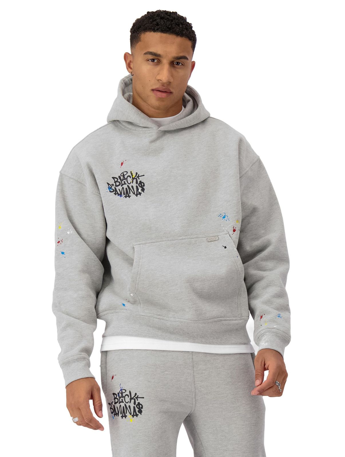 Felpa con cappuccio Black Bananas Painters grigio chiaro