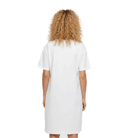 Merchcode Cherry Oversized Women's Slit Dress with Subtle Cherry Print, White