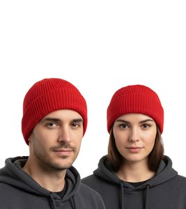 Berretto corto unisex in lana merino BARO Murray, berretto lavorato a maglia, semplice cappello invernale, rosso