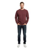 James Perse French Terry Raglan Sweatshirt für Herren Komfortabler Rundhals-Pullover im cleanen Casual-Look Verblasstes Rotpigment