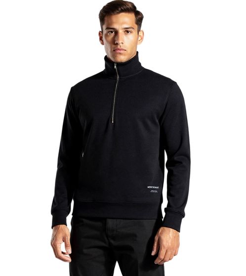 NORSE PROJECTS Jorn Coolmax - Maglione da uomo in cotone con mezza zip, nero
