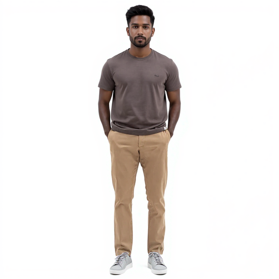 Norse Projects Aros Heeren Chino-Hose mit Gürtelschlaufe Baumwoll-Hose Straight-Fit Khaki 
