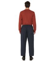 Pantalones de skate casuales YMC Alva para hombre con rayas finas, silueta relajada en algodón, azul marino