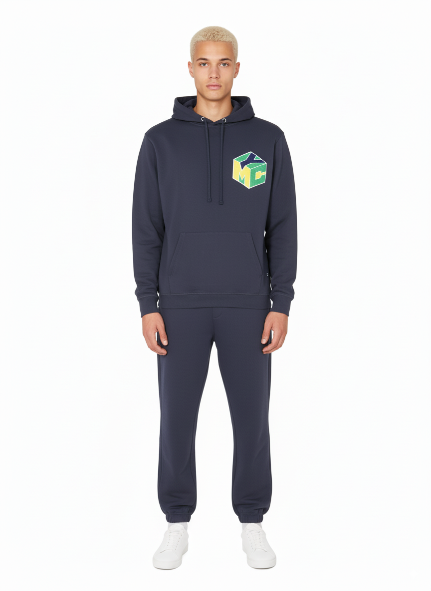Felpa con cappuccio da uomo YMC Trugoy, in cotone, blu navy