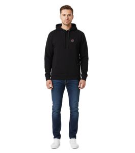 YouMustCreate Trugoy Herren Hoody mit Logo-Stickerei moderner Kapuzenpullover Baumwoll-Pullover Schwarz