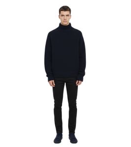 Sudadera de cuello alto YMC Diddy para hombre, de alta calidad y corte moderno, a cuadros azul marino