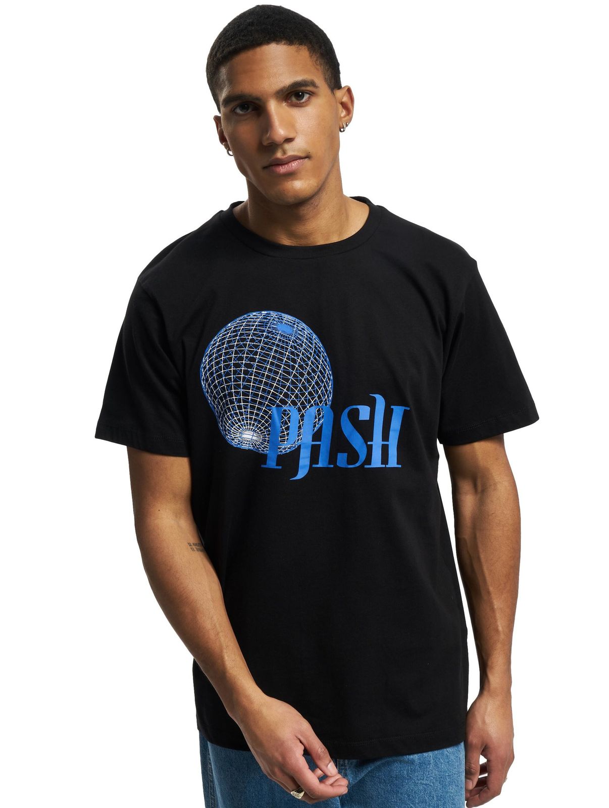 Maglietta nera con scollo a R PASH Globe
