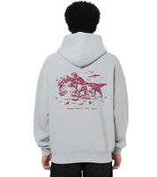 Prohibited Drift Hunt Herren Hoodie mit stylischem Rücken-Print grau meliert