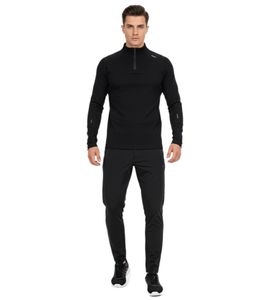 C2H4 Intervein Panelled Long-Sleeve Jersey T-Shirt für Herren technisches Langarmshirt mit markanten Einsätzen Schwarz