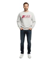 Sporty & Rich Running Club Sweatshirt mit Rundhals-Ausschnitt Grau/Rot