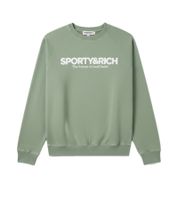 Sporty & Rich Herren Pullover mit Rundhalsausschnitt Science-Logo Lässiges Streetwear-Design aus Premium-Material Grün/Weiß 