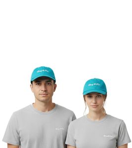 Casquette unisexe Sporty & Rich avec logo Script, style minimaliste, bleu dauphin/blanc