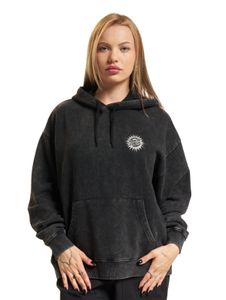 Sweat à capuche orné à pois SANTA CRUZ en noir délavé à l'acide