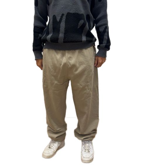 Pantalones deportivos unisex Sporty & Rich con logo Serif, oversize, beige/blanco