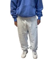 Sporty & Rich Unisex Jogginghose mit Serifenlogo Trainingshose Oversized Sweatpants Grau