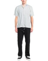 Anderson Men's Short-Sleeve Shirt with Logo Lettering, Regular Fit Cotton Summer Shirt, White/Black