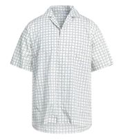 Anderson Men's Short-Sleeve Shirt with Logo Lettering, Regular Fit Cotton Summer Shirt, White/Black