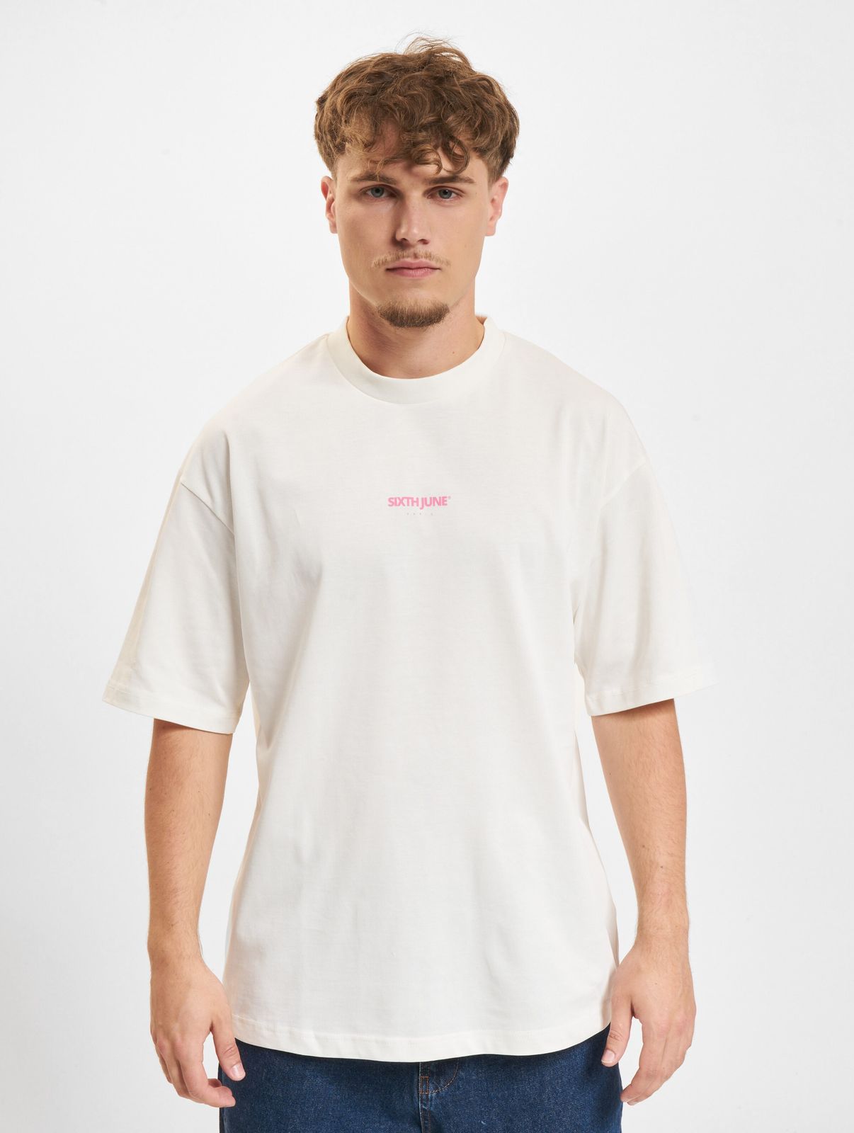 T-shirt estive Love Loose Fit di Sixth June, stampate, color crema