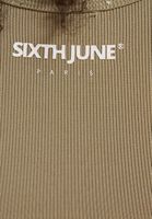 Sixth June Crop Top mit Seitennaht und Raffung, khaki