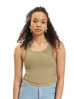 Sixth June Crop Top mit Seitennaht und Raffung, khaki