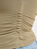 Sixth June Crop Top mit Seitennaht und Raffung, khaki