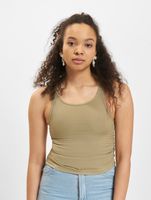 Sixth June Crop Top mit Seitennaht und Raffung, khaki