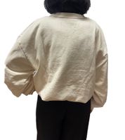 Sporty & Rich Unisex Sweatshirt mit Rundhalsausschnitt Logo-Schriftzug und Front Print Creme/Kastanienbraun