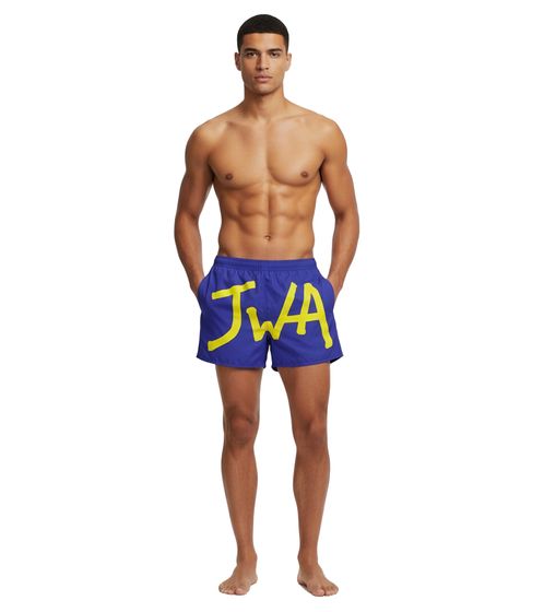 JW Anderson Jwa Logo Herren Badeshorts Marineblau/Gelb