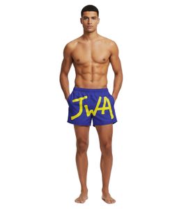 JW Anderson Jwa Logo Herren Badeshorts Marineblau/Gelb