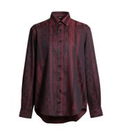 Chemise Aries Column Jacquard en coton pour homme : Chemise confortable et élégante à motif texturé fin, rouge