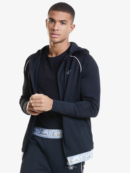 Sik Silk Scope Signature Tape Zip Hoodie black